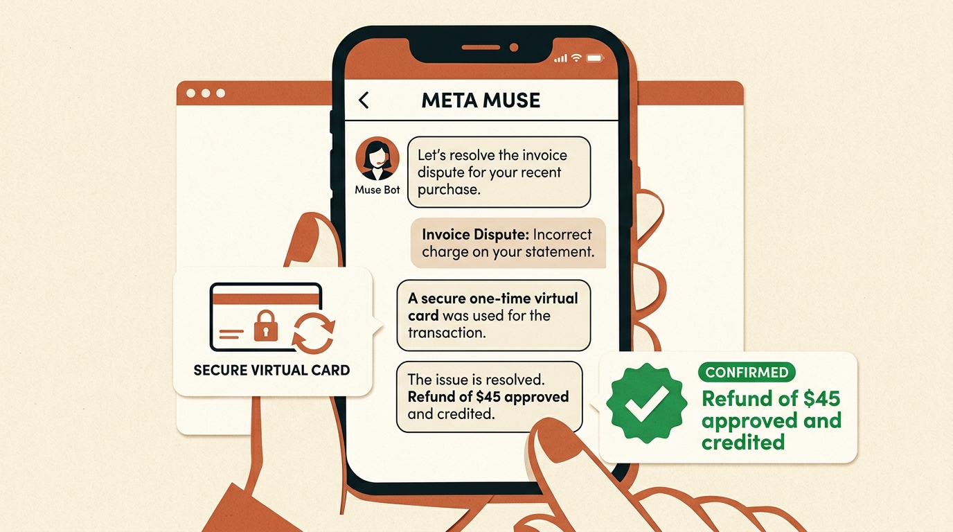Meta Muse 自动交涉客服账单争议并成功退款 45 美元