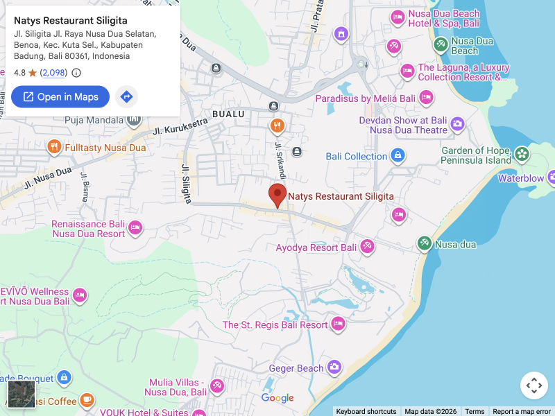 Natys Restaurant Siligita · Google Maps 位置图