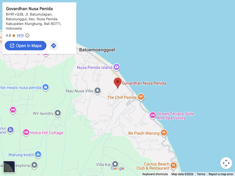 Govardhan Nusa Penida · Google Maps 位置图