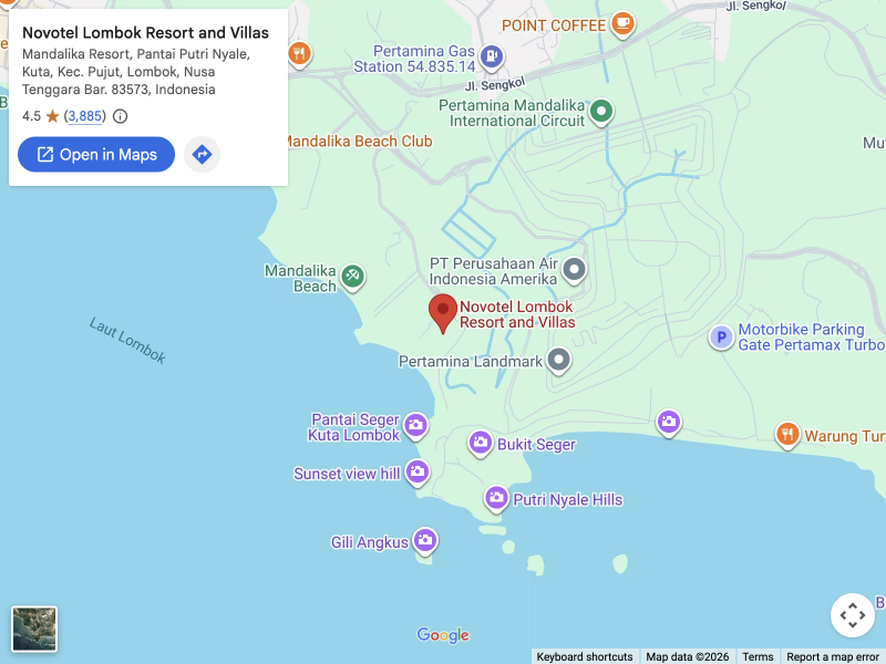Novotel Lombok Resort and Villas · Google Maps 位置图