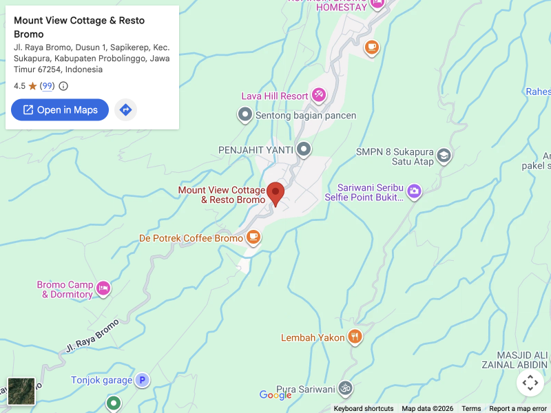 Mount View Cottage & Resto Bromo · Google Maps 位置图