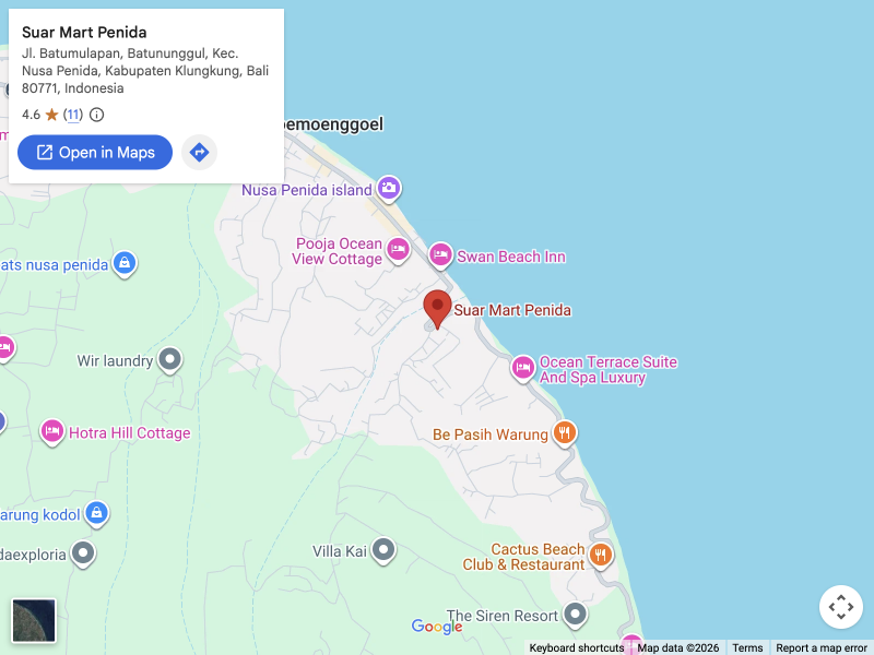Suar Mart Penida · Google Maps 位置图