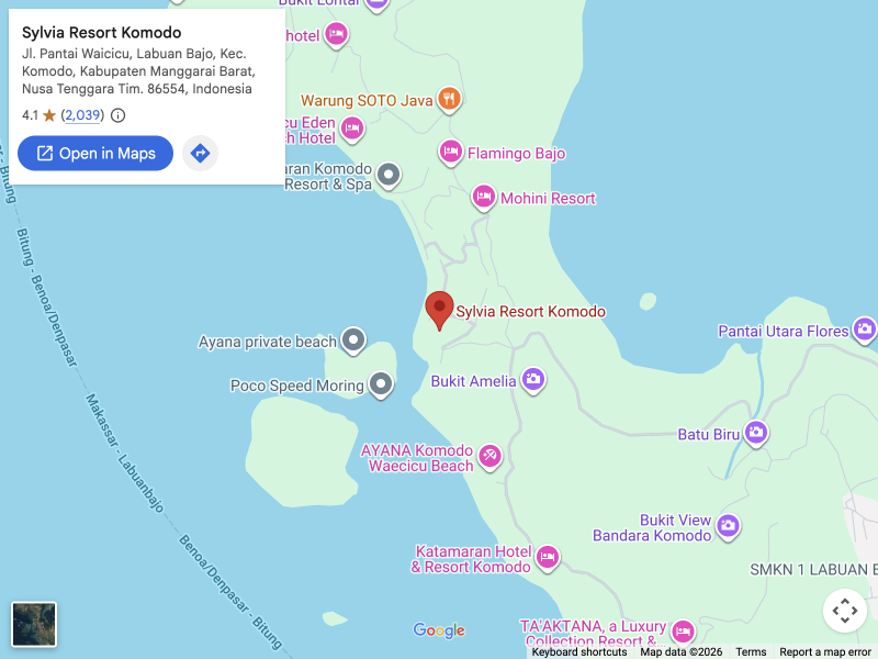 Sylvia Resort Komodo · Google Maps 位置图